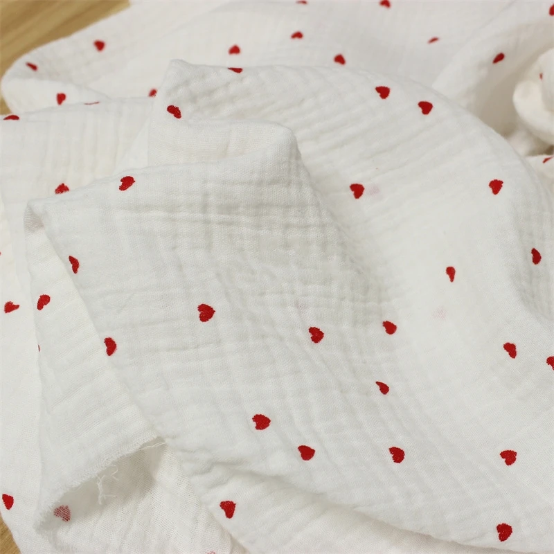 Baby Clothing For Sleep - 135x50cm Double Gauze Lovely Red Heart