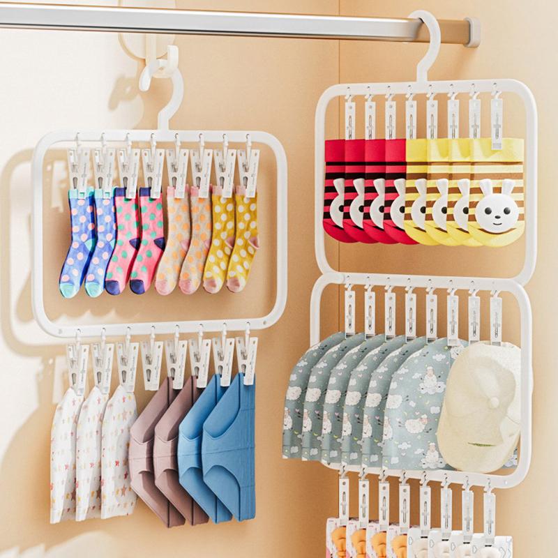 New Multi-clip Sock Hanger Mul - огляд і ціна Baby Clothing Drying Rack