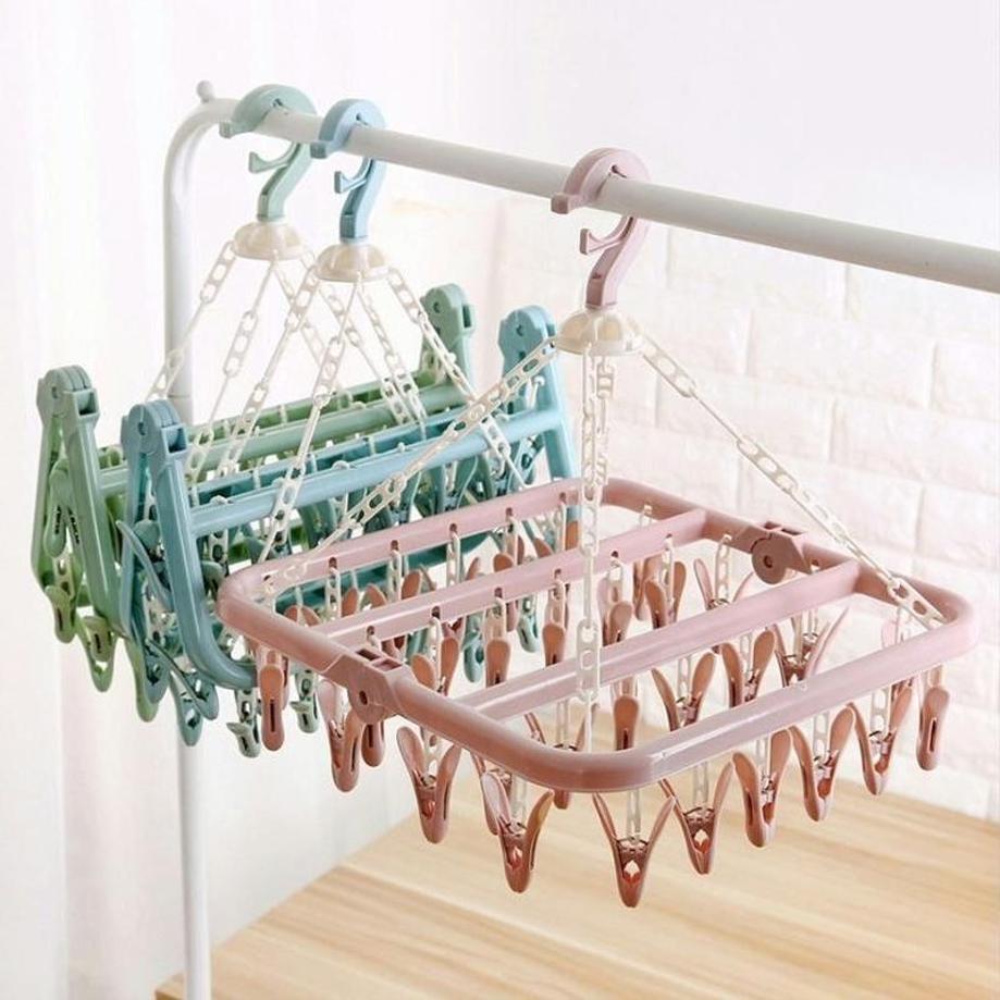 1 Pcs 32 Clips Folding Clothes - огляд і ціна Baby Clothing Drying Rack