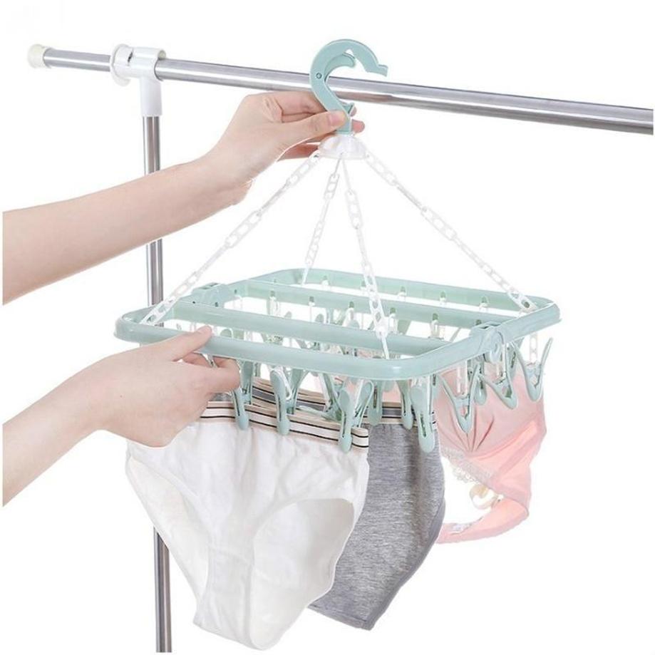 1 Pcs 32 Clips Folding Clothes - огляд і ціна Baby Clothing Drying Rack