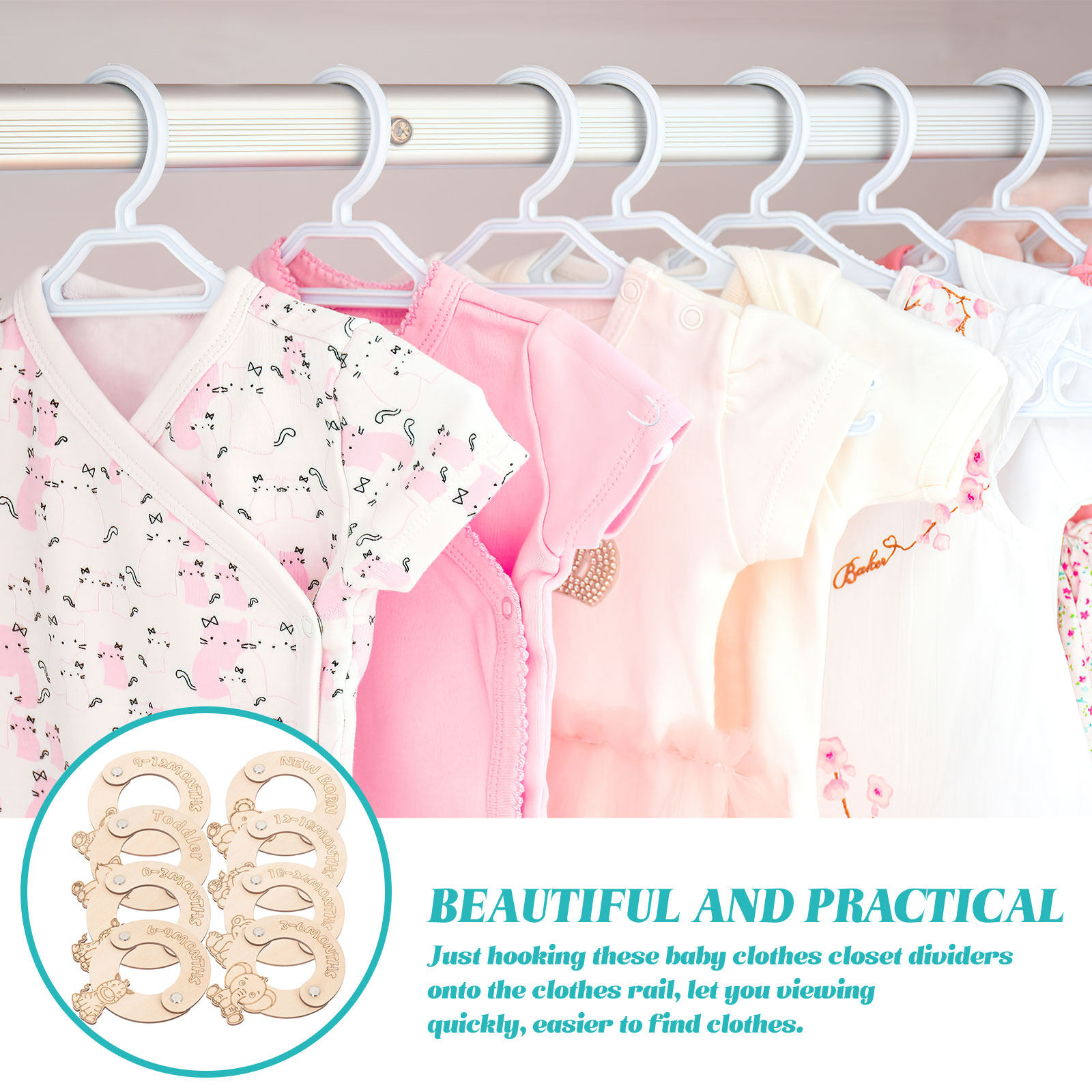 8Pcs Baby Clothes Organizer Wo - огляд і ціна Baby Clothing Wardrobe