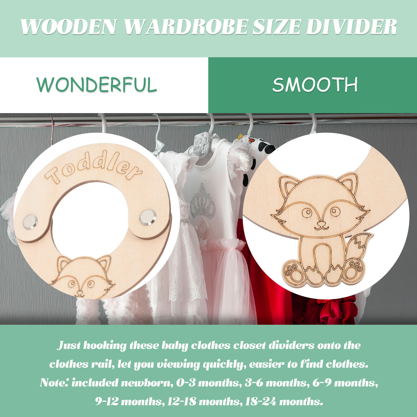 8Pcs Baby Clothes Organizer Wo - огляд і ціна Baby Clothing Wardrobe